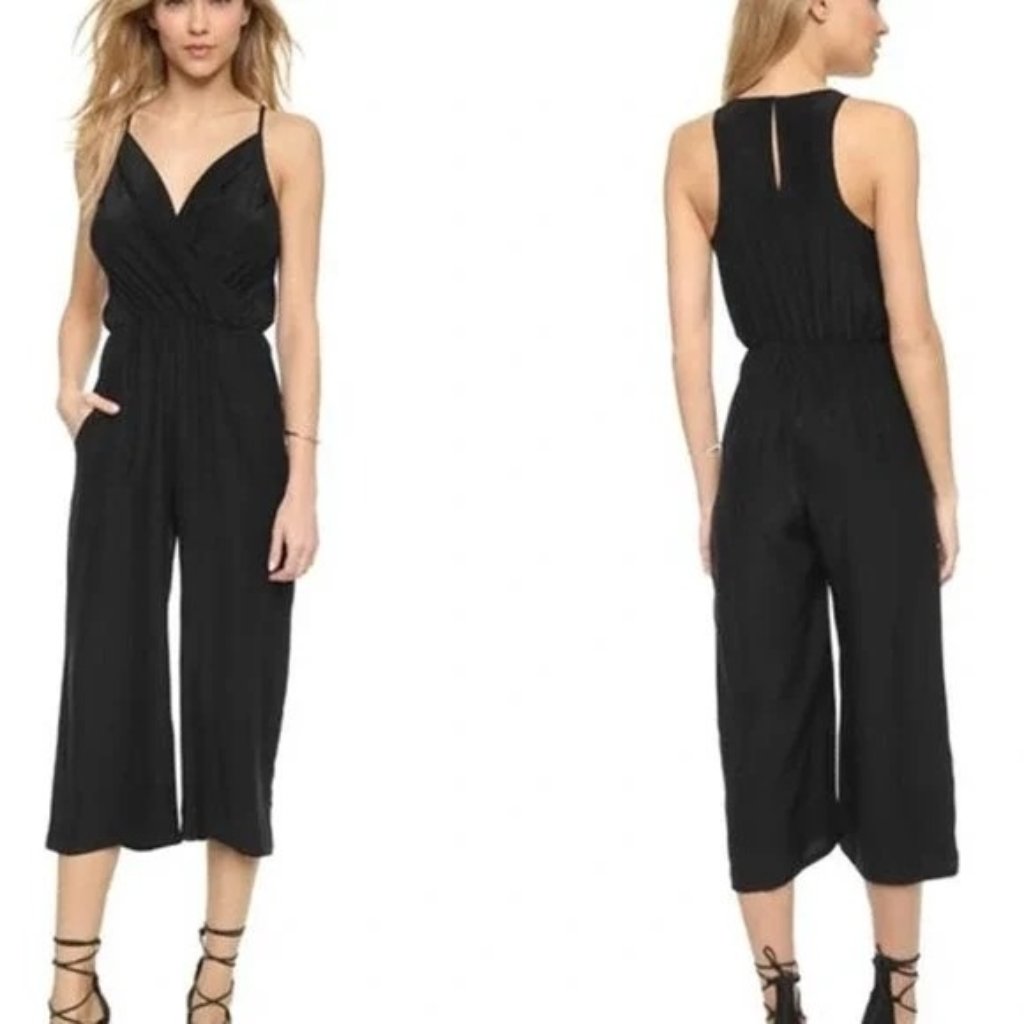 Amanda Uprichard Silk Cropped Jumpsuit
